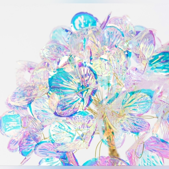 Set of 3 ~ 6" x 24" Plastic Hydrangea Stems: Iridescent Clear - Picture 4 of 9